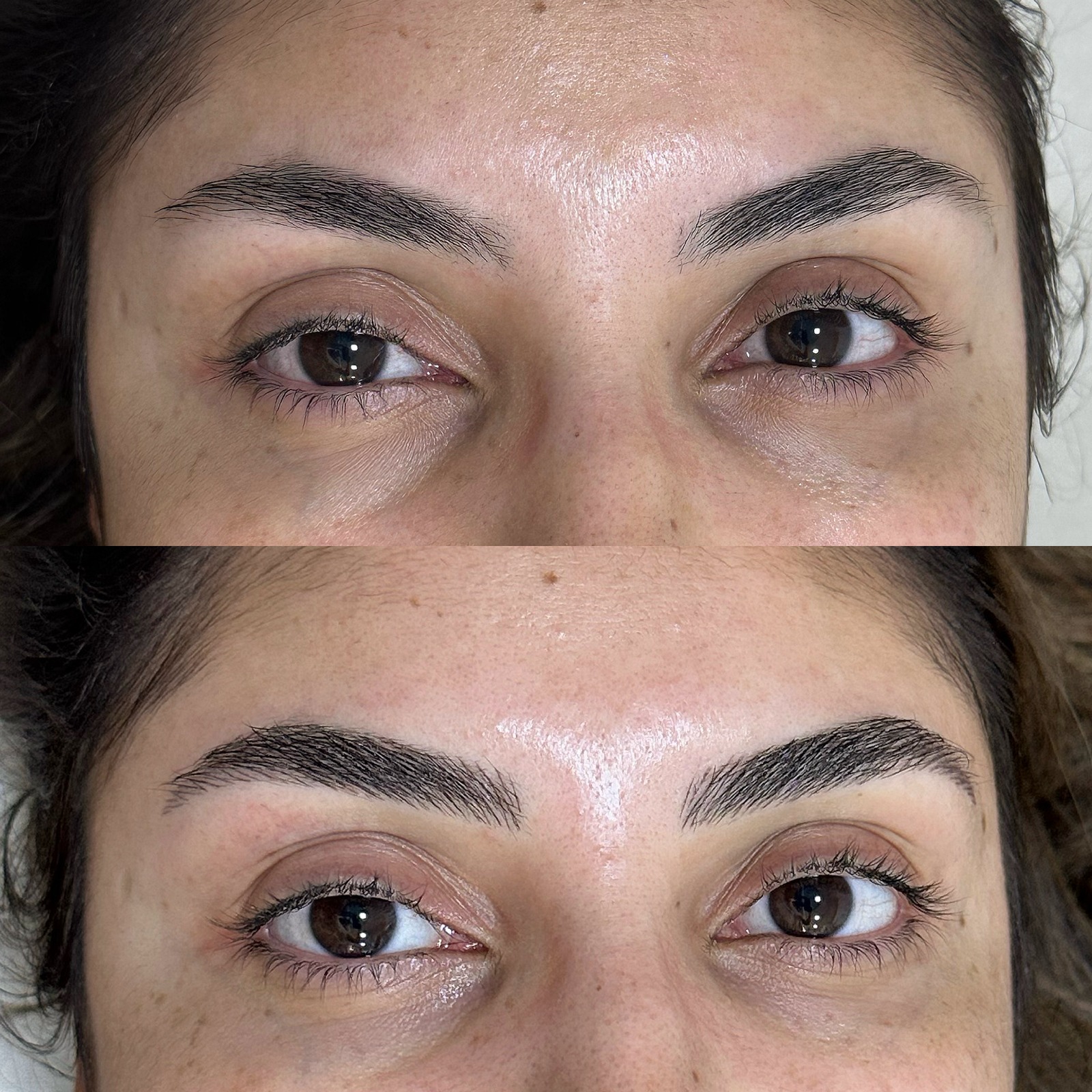 Antes e depois , Sobrancelha definida e elegante